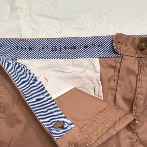 Talbots Relaxed Chino Shorts Tan Size 16 - Picture 2 of 2